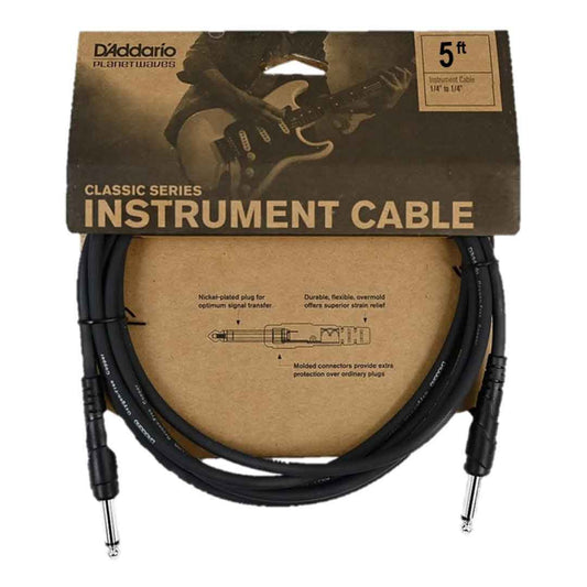 D'Addario Classic Series Instrument Cable, Straight to Straight, 5ft