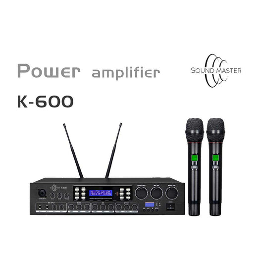 SOUNDMASTER 200 Watt x 2 Karaoke Amplifier with Dual Channel UHF Handheld Mic