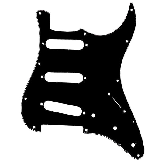 SSS Electric Guitar Pickguard Stratocaster Style Guitar 11 Holes - Black