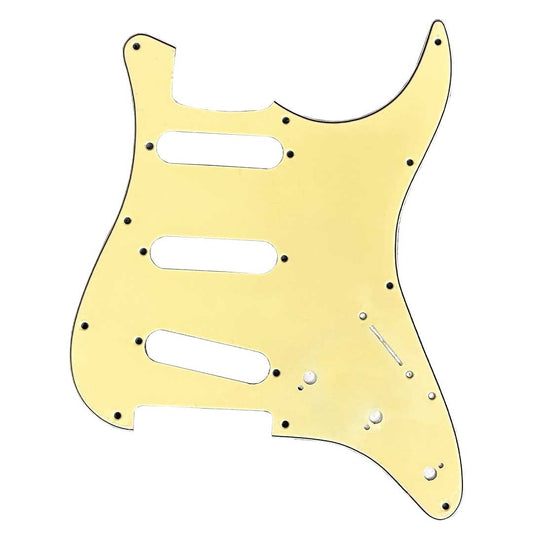 SSS Electric Guitar Pickguard Stratocaster Style Guitar 11 Holes - Cream