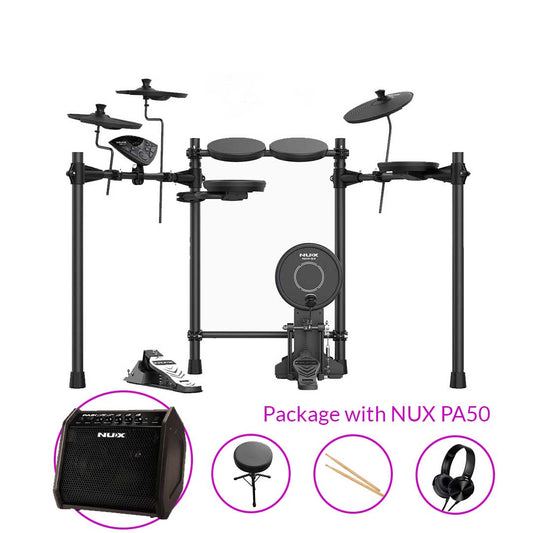 Nux DM-1X Digital Drum Complete Set With PA-50 Personal Monitor Speaker (DM1X PA50)