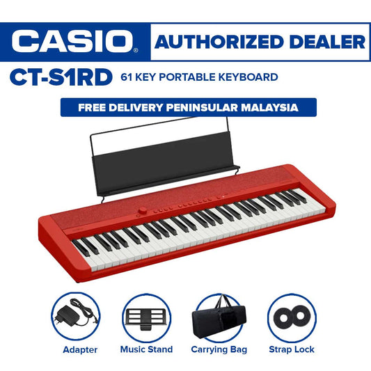 Casio CT-S1RD 61-key Portable Keyboard Package