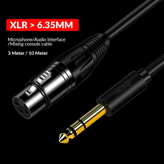 Microphone Cable XLR to TRS 6.35mm Jack Balanced