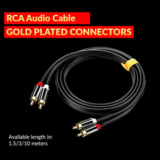 RCA - RCA x 2 Gold Plated Alloy Connector Cable - 1.5/3/10M