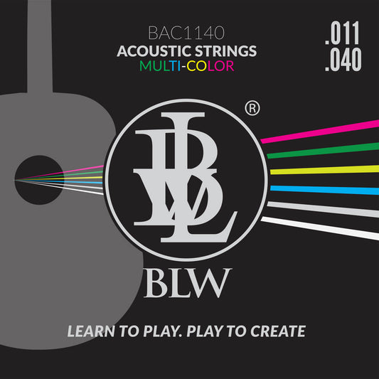 BLW BAC1140 Colored Acoustic Guitar Strings .011-.040 Bronze