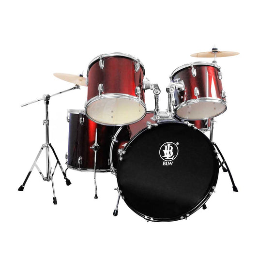 BLW JAZZ5 Full Size 5-Piece Acoustic Drum - Red