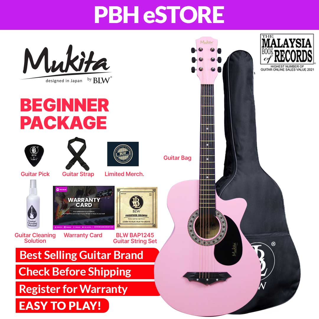 Mukita Basic Acoustic Guitar - Beginner Package