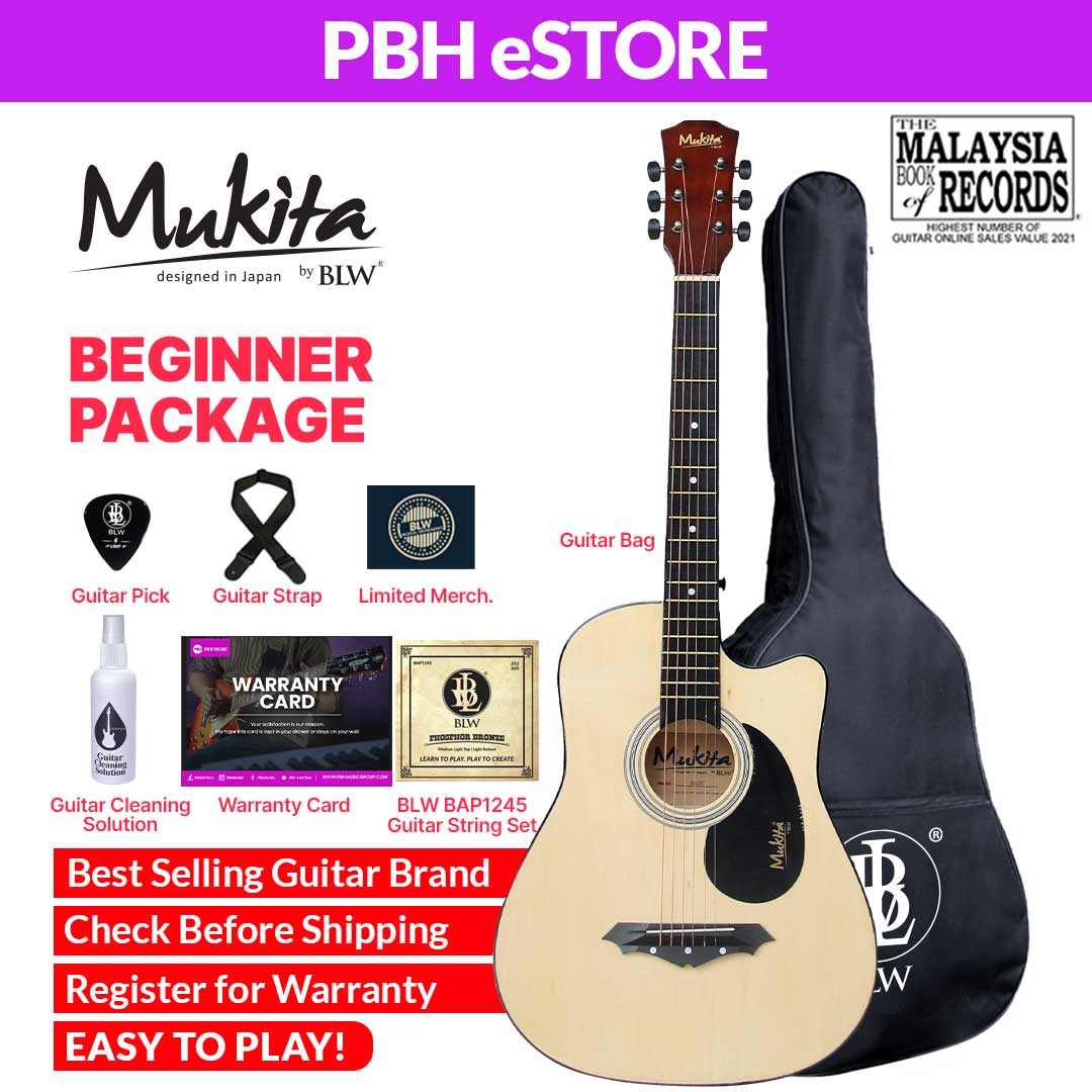 Mukita Basic Acoustic Guitar - Beginner Package