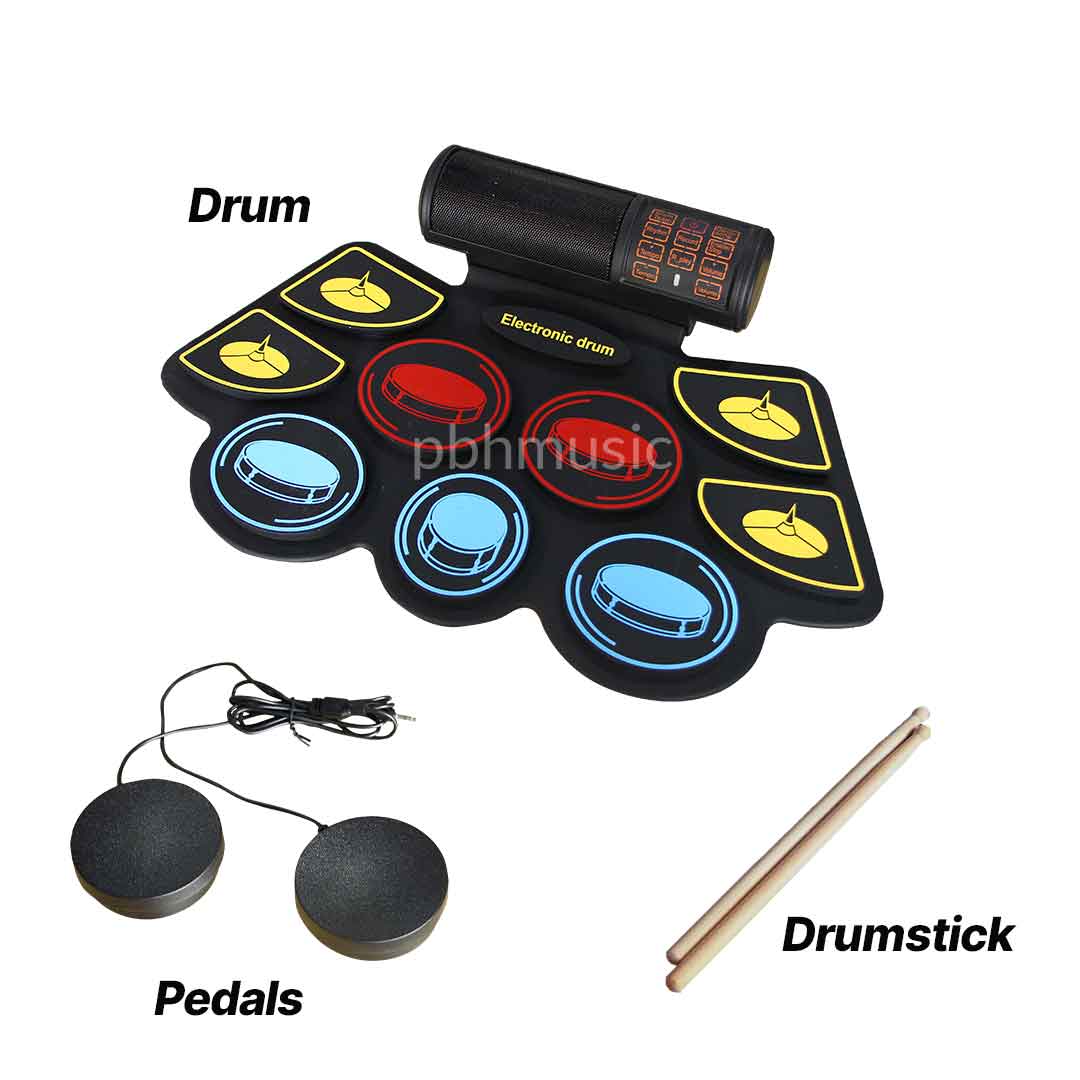 Portable Complete Kit 9 Pad Electronic Drum