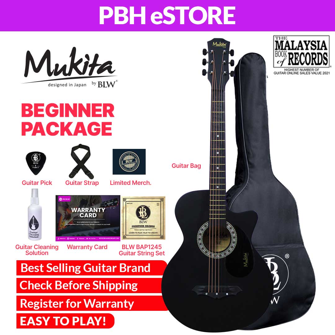 Mukita Basic Acoustic Guitar - Beginner Package