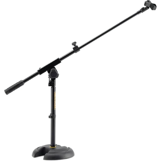 Hercules MS120B Low Profile H-Base Mic Stand with Boom and Mic Clip