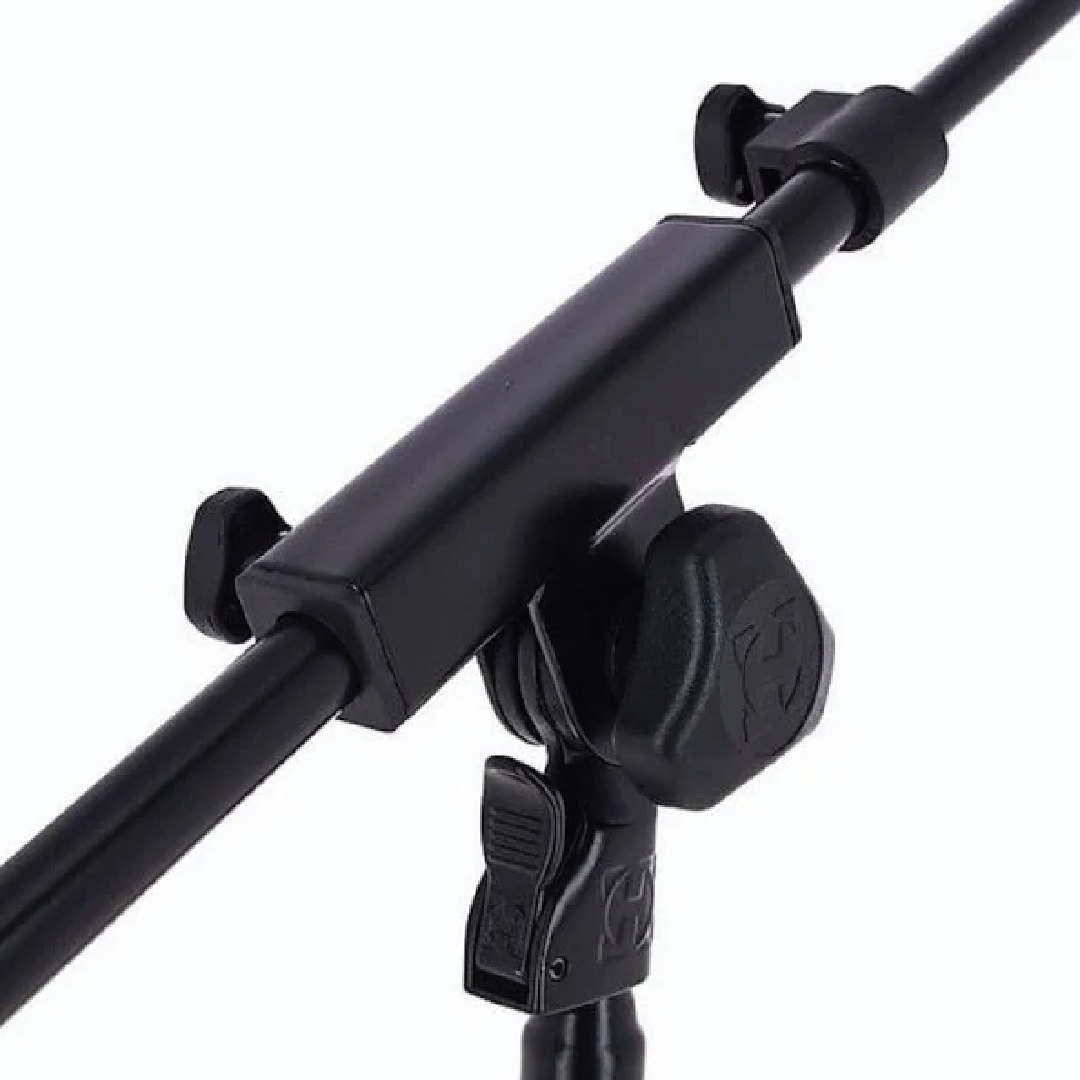 Hercules MS120B Low Profile H-Base Mic Stand with Boom and Mic Clip