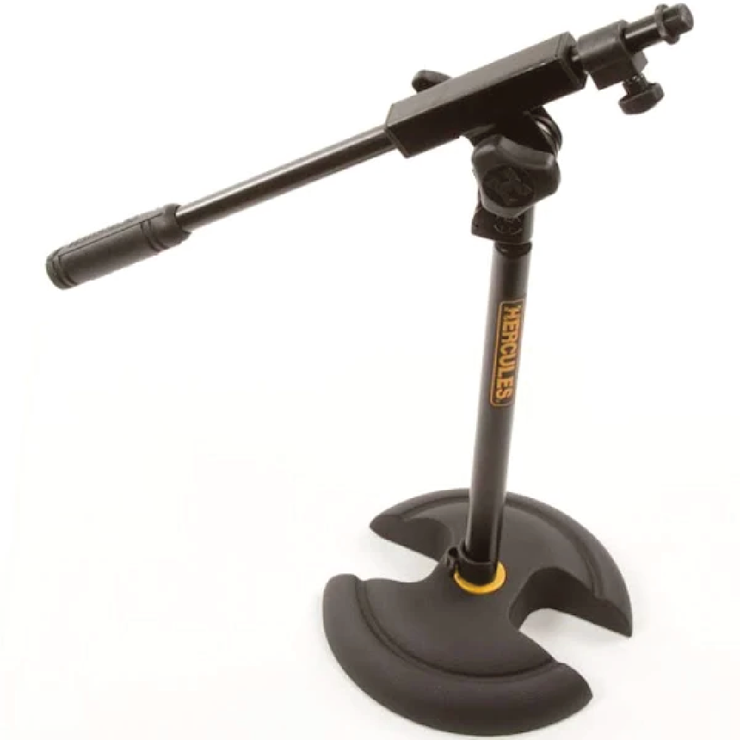 Hercules MS120B Low Profile H-Base Mic Stand with Boom and Mic Clip