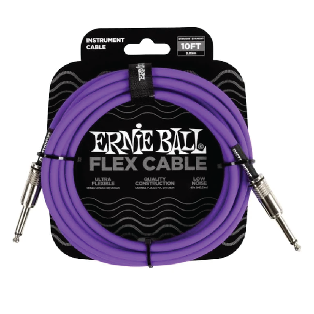 Ernie Ball EB6415 FLEX Instrument Cable 10 Ft, Purple