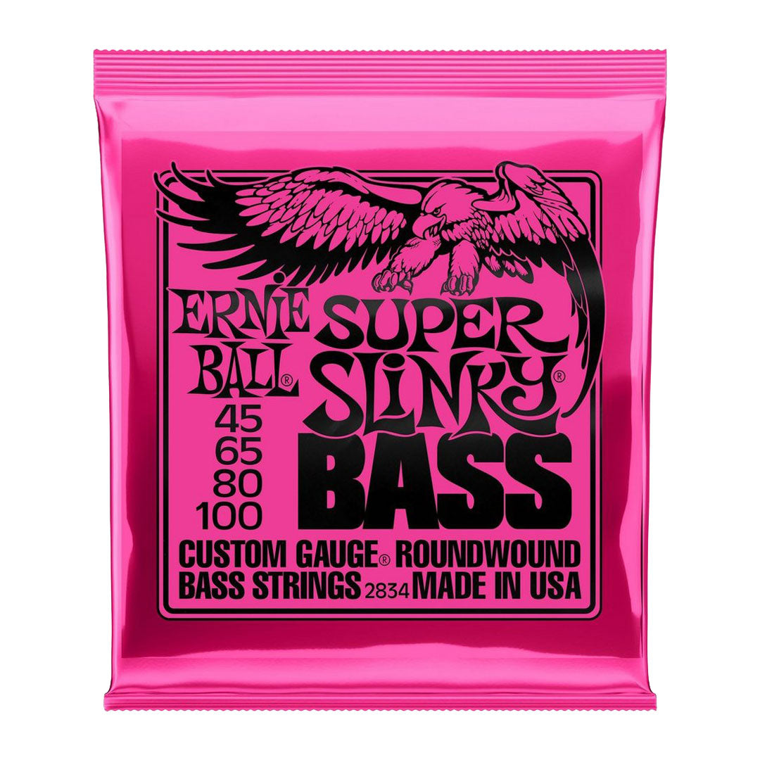 Ernie Ball Super Slinky Nickel Wound Electric Bass Strings, 45-100