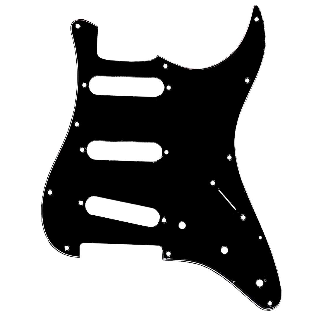 SSS Electric Guitar Pickguard Stratocaster Style Guitar 11 Holes - Black