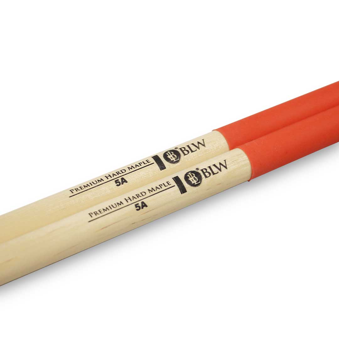 BLW Premium Hard Maple 5A Orange Grip Drum Stick