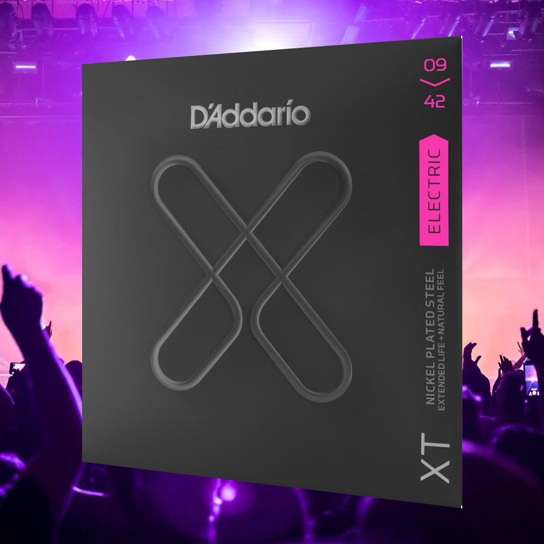 D'Addario XTE0942 XT Nickel Plated Steel Super Light Coated Electric Guitar Strings, Super Light, 09-42