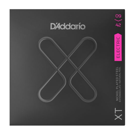 D'Addario XTE0942 XT Nickel Plated Steel Super Light Coated Electric Guitar Strings, Super Light, 09-42