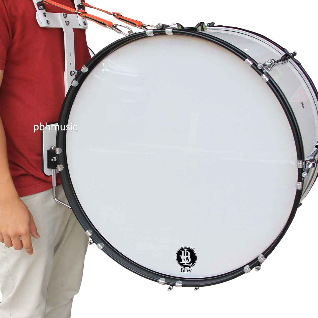 BLW Marching Bass Drum with Carrier and Mallet