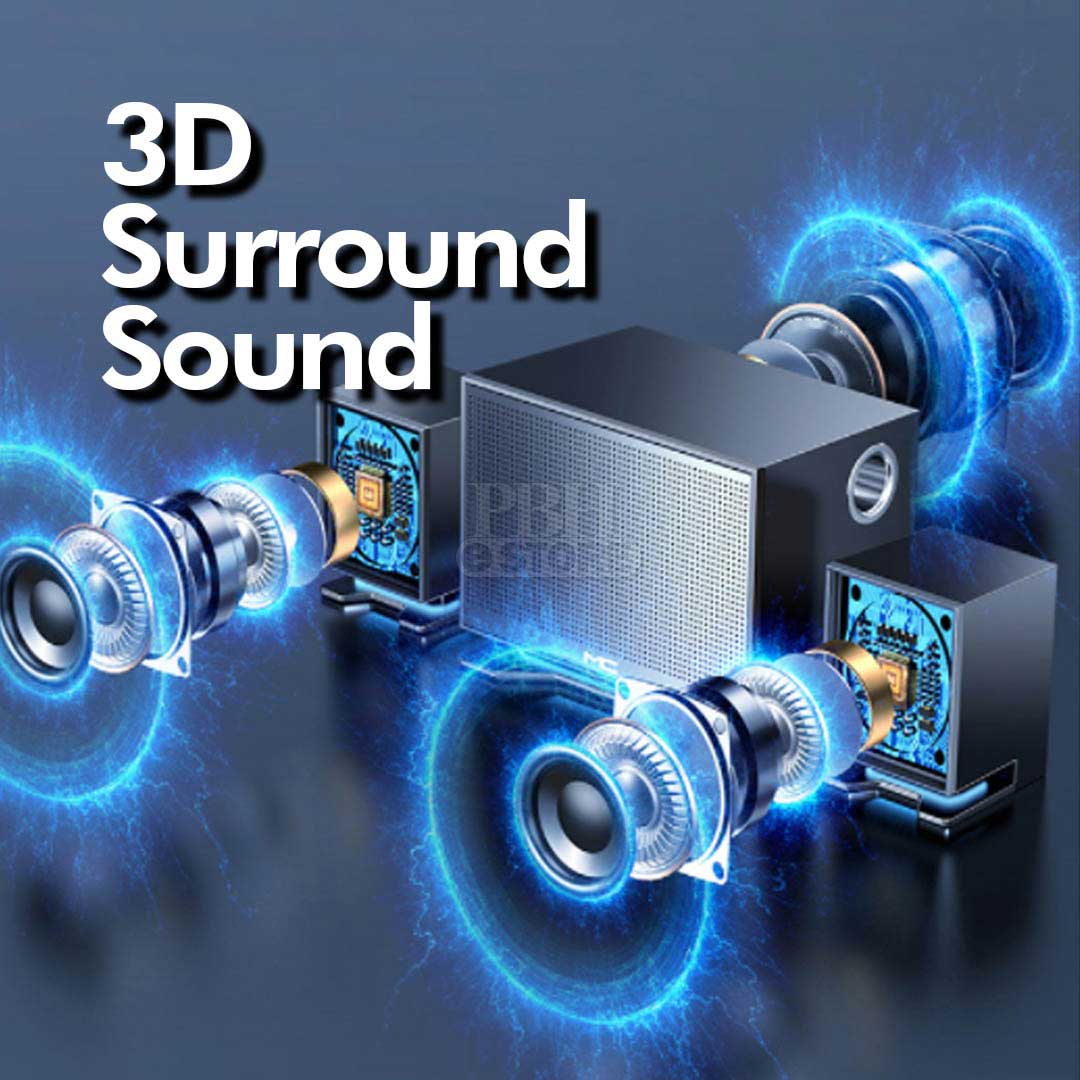 Bluetooth Speaker 2.1 3d Surround Sound Stereo Subwoofer Bluetooth USB Speaker for Multimedia Smart Phone, TV, PC, Lapto