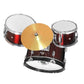 BLW Junior 3-Piece Acoustic Drum Set with Cymbal, Stand, Stool and Drumstick - Wine Red