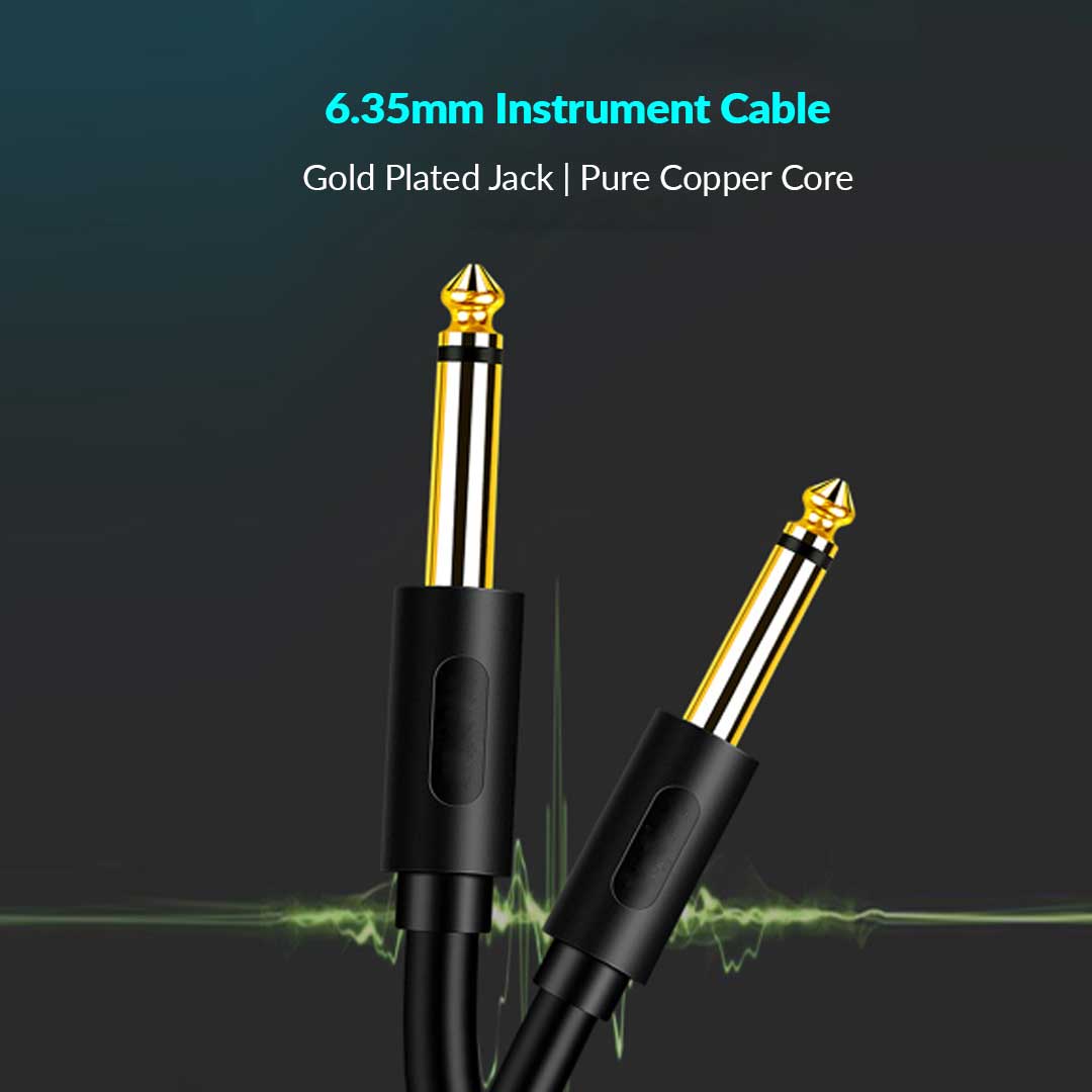 Guitar & Instrument Cables Gold Plated 6.35mm(1/4") 3/5M