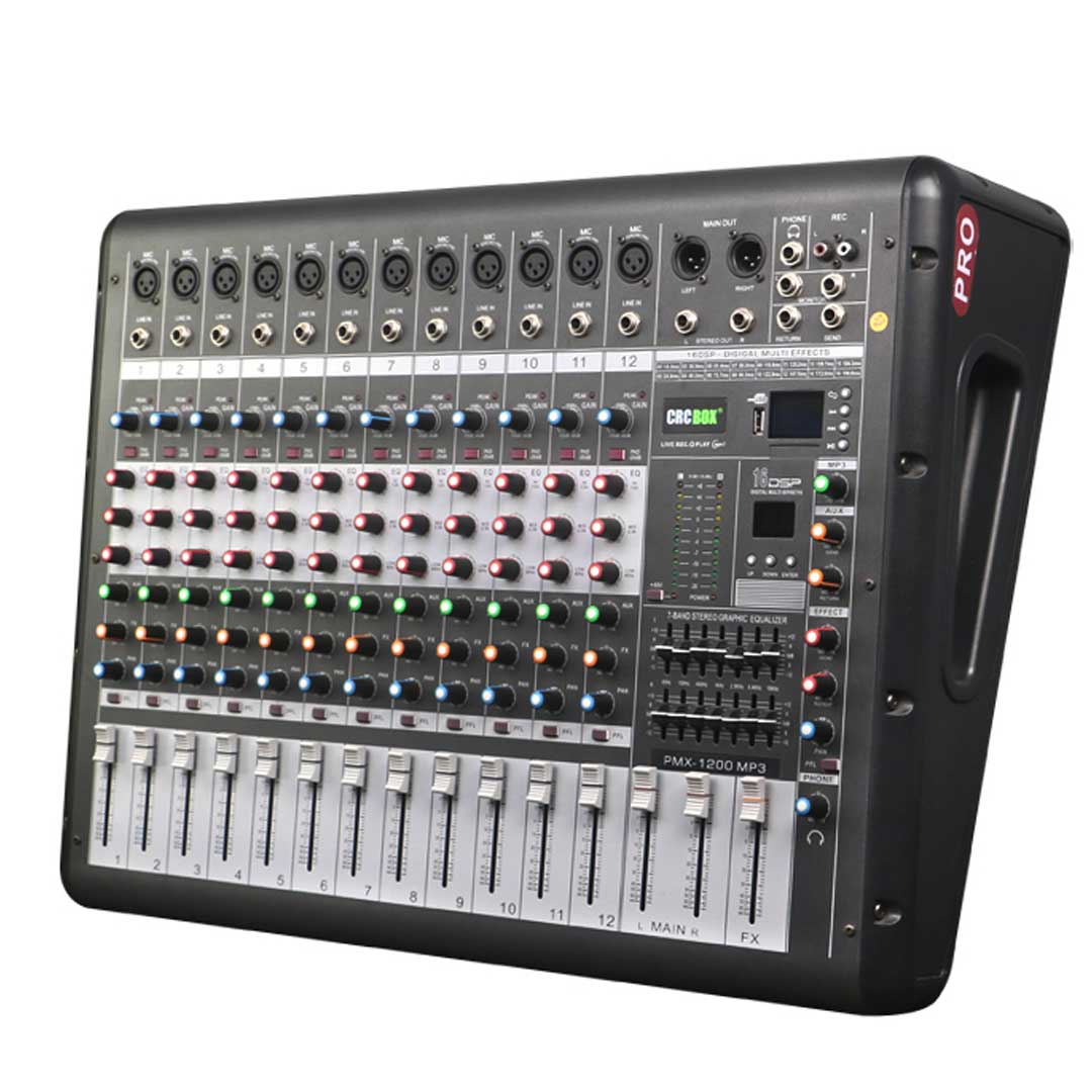 12 Channel 700 Watt x 2  Power Mixer with USB, DSP Effect & etc