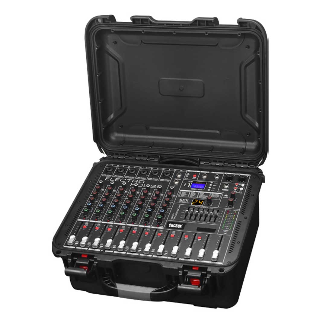 8 Channel 700 Watt x 2 Flight Case Style Power Mixer with USB, MP3 Player