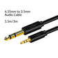 3.5mm To 6.35mm Adapter Jack Audio Cable For Computer Guitar Mixer Amplifier Male To Male