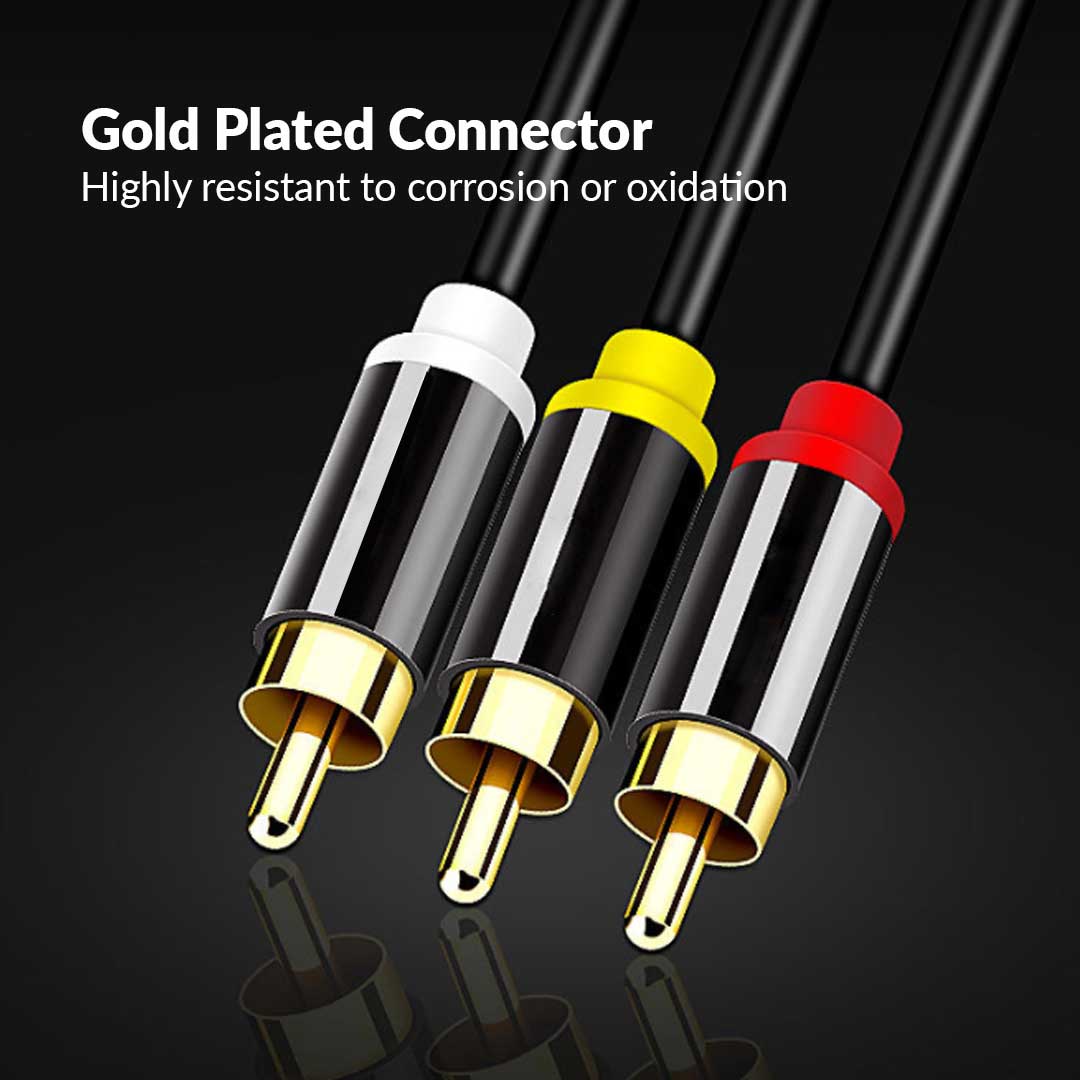 RCA x 3 Gold Plated Alloy Connector AV Cable 1.5/3/10M