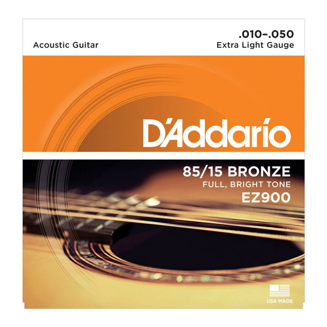 D'Addario EZ900 85/15 Bronze Acoustic Guitar Strings, Extra Light, 10-50