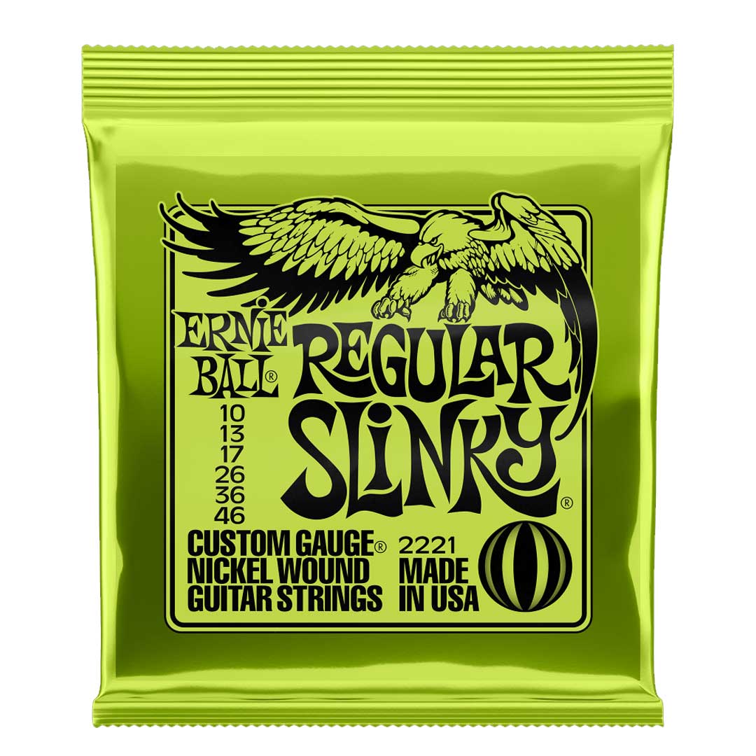 Ernie Ball Regular Slinky Nickel Wound Electric Guitar Strings, 10-46