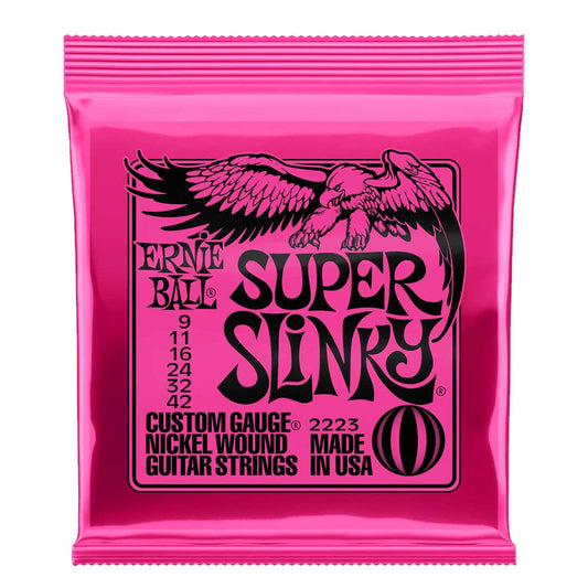 Ernie Ball Super Slinky Nickel Wound Electric Guitar Strings, 9-42