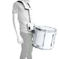 BLW 14" x 12" Marching Snare Drum with Carrier and Stick (Long Lug) - White