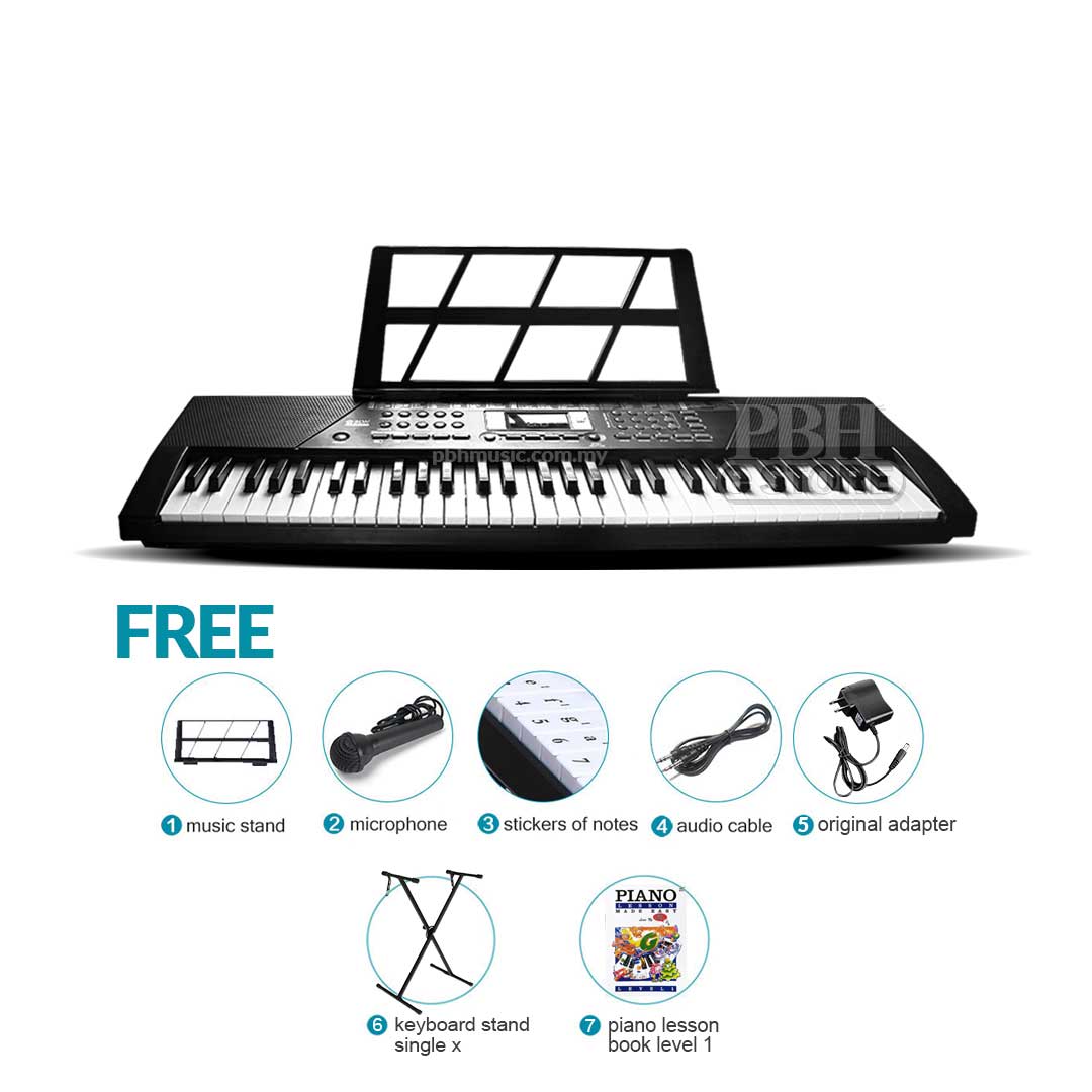 BLW EK-61C 61-key Portable Keyboard-  Single X Stand Pack